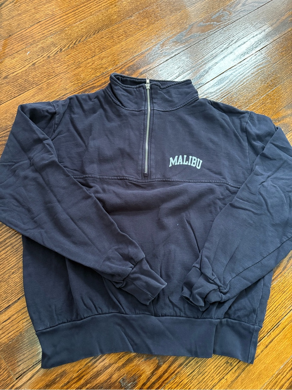 Brandy Melville Navy Half-Zip Pullover Sweater